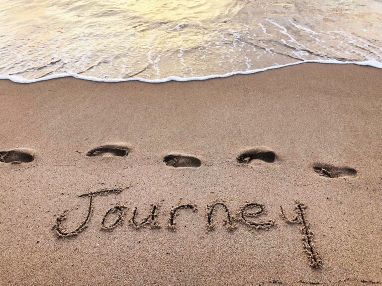 Journey written on the sand